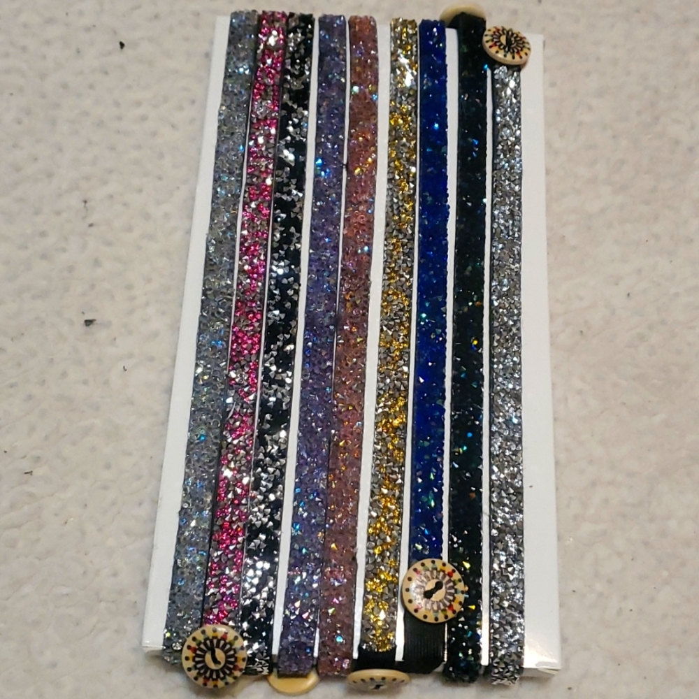 Sparkly elastic headbands
